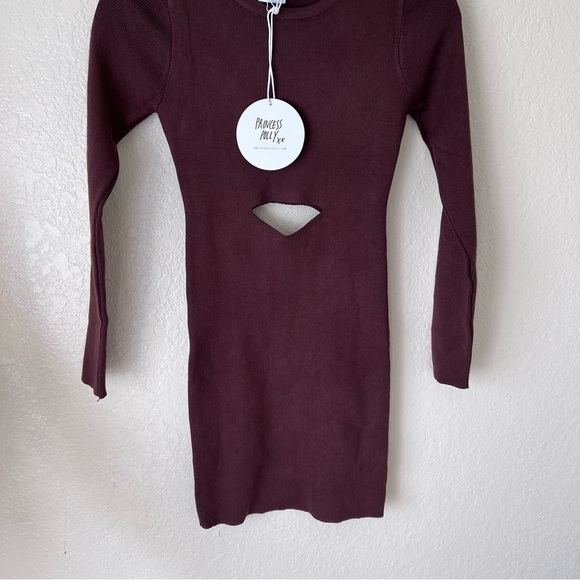 NEW Princess Polly SERENITY MINI DRESS BROWN size L - Picture 6 of 9